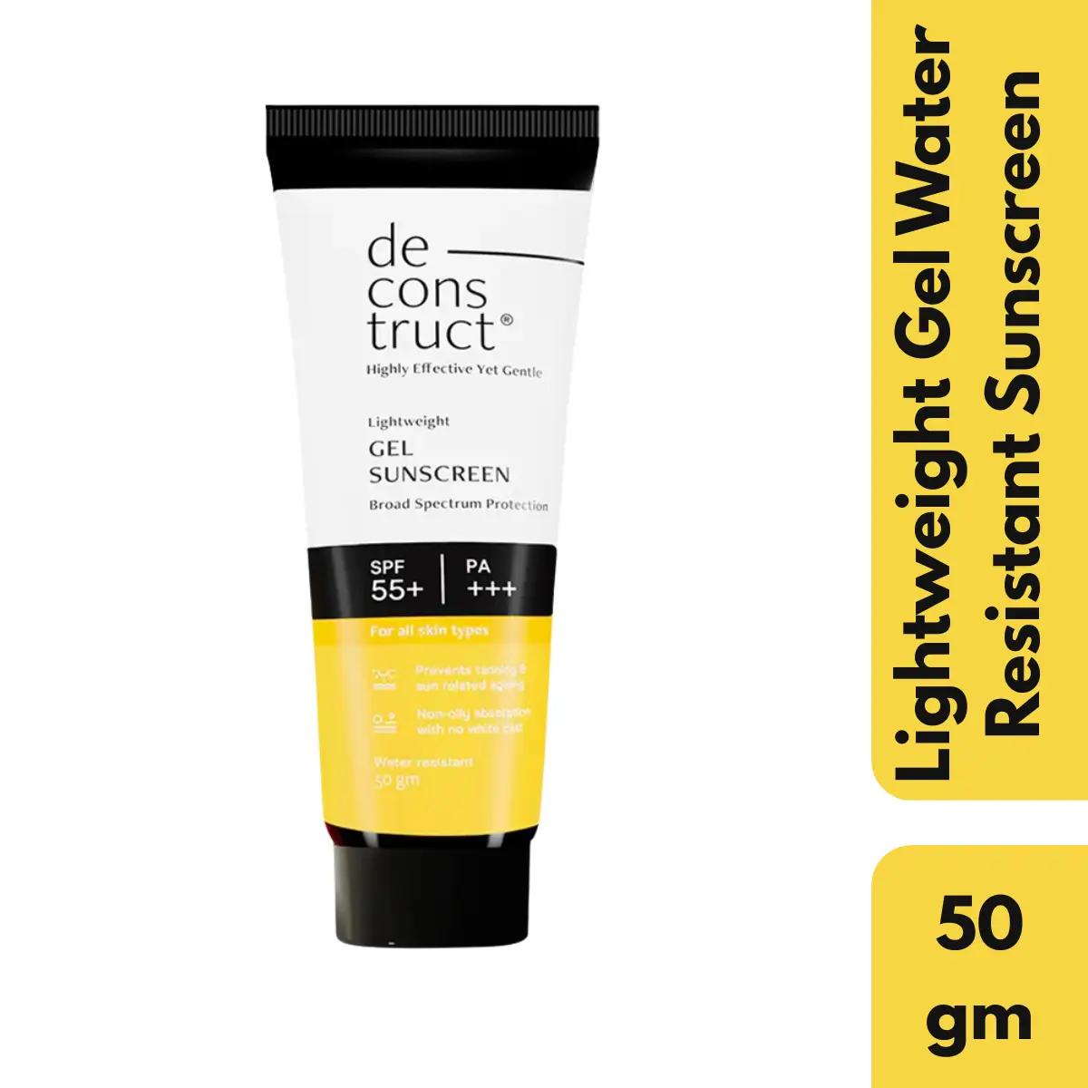 Deconstruct Lightweight Gel Water Resistant Sunscreen for Oily Skin SPF 55+ PA+++ 50g